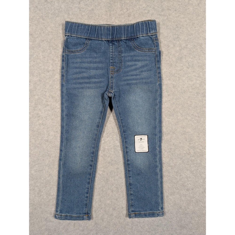 7 For All Mankind Girl Jeans Size 3T NEW Skinny Straight Soft Stretch Light Wash